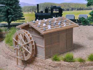 石置屋根水車小屋3D模型(HOeゲージ)